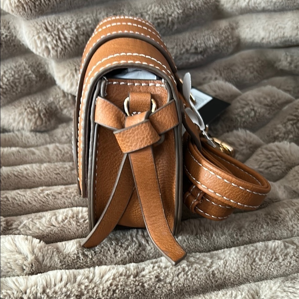 Rachel Zoe Tan Crossbody Bag with Curved Flap - Picture 4 of 9